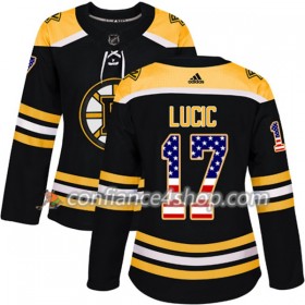 Adidas Maillot de Hockey Boston Bruins Milan Lucic 17 2017-2018 Noir USA Flag Fashion Authentic - Femme